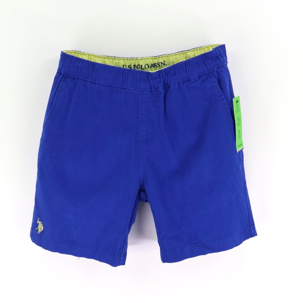 U.S. Polo Assn. Stretch Waist Chino Shorts Womens XS Blue Pockets Drawstring NWT